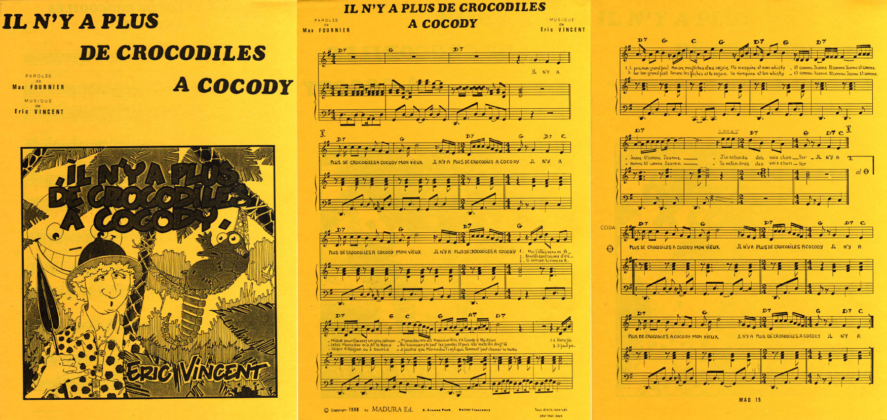 il n'y a plus de crocodiles à Cocody sheet music